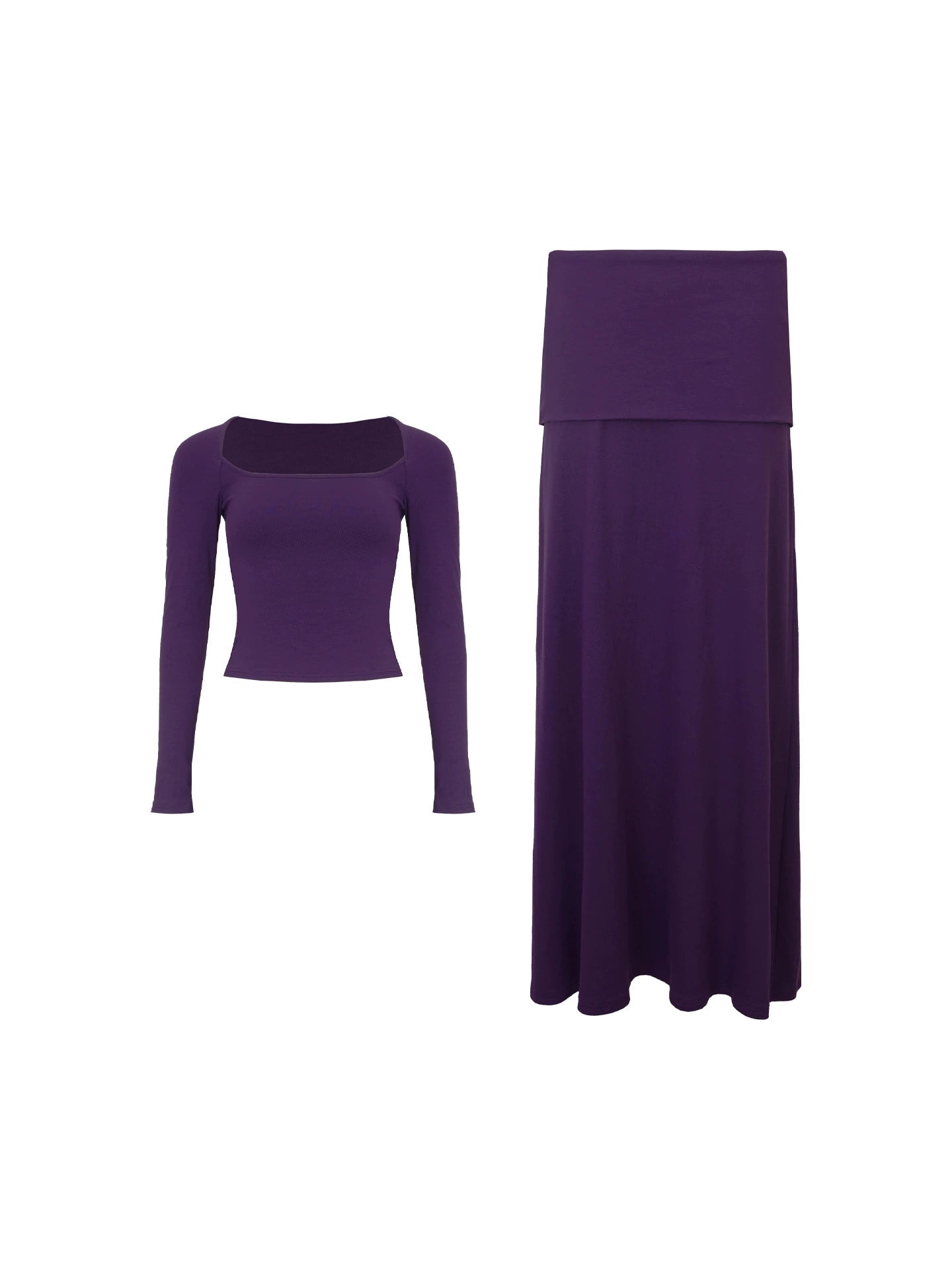 Encounter Square-Neck Top & Skirt Set – Hong Kong Retro Autumn/Winter