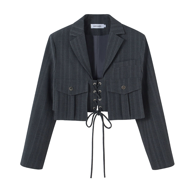 String Work -Casual Fashion Black Suit Matel