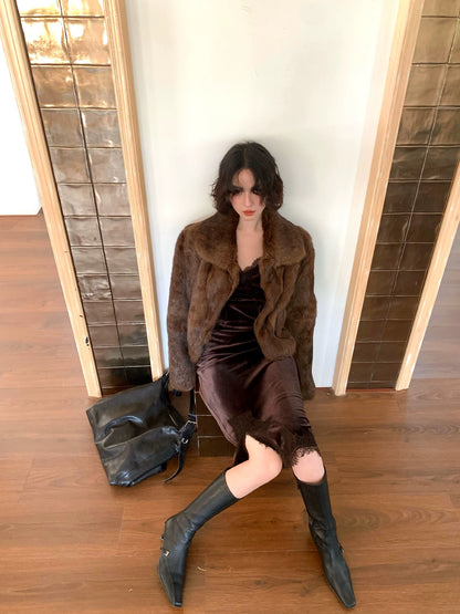 Lapel Eco-Fur Jacket – Hong Kong Retro Autumn/Winter Statement Piece