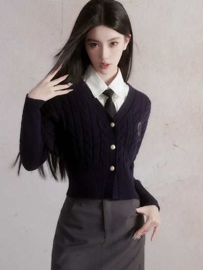 Korean Intellectual Knitted College Style Jacket