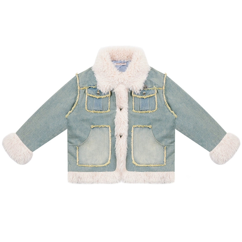 Thick Quilted Lamb Cashmere Jacket | High-End Retro Cotton Coat for Autumn/Winter