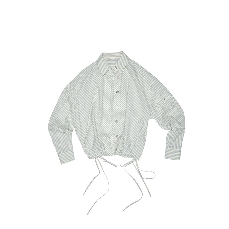 Lazy Striped Bud Shirt & Cargo Pants Set – Relaxed Two-Piece Outfit