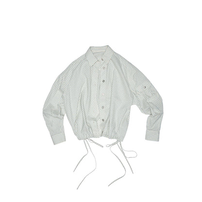 Lazy Striped Bud Shirt & Cargo Pants Set – Relaxed Two-Piece Outfit