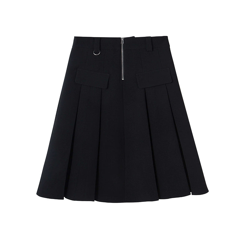 Agile Elegance - Knee Length Pleated Skirt