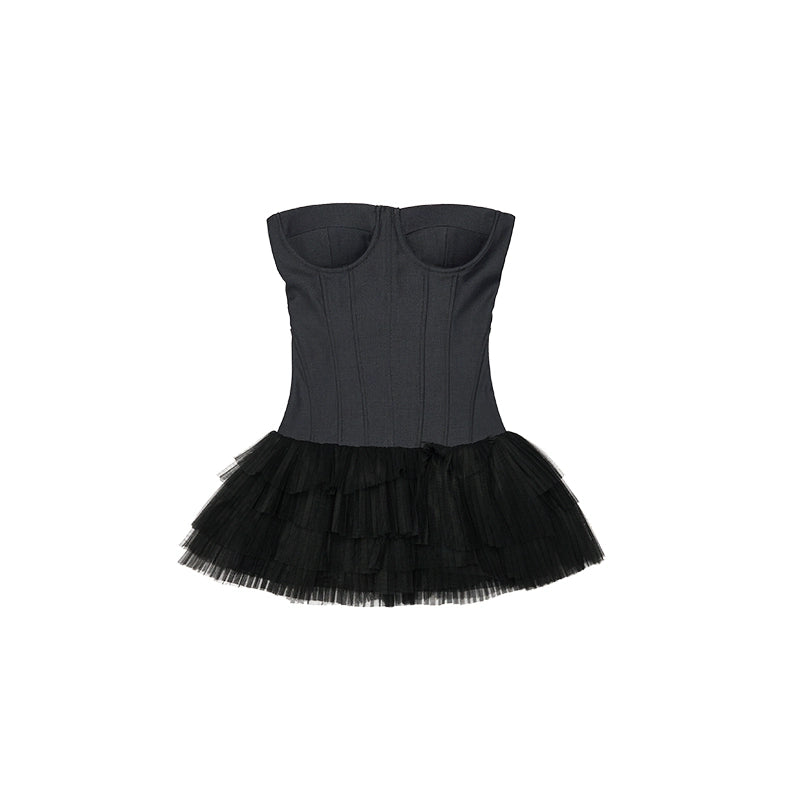 Fishbone Bandeau Tutu Skirt – Sexy High-Waisted Spring Essential