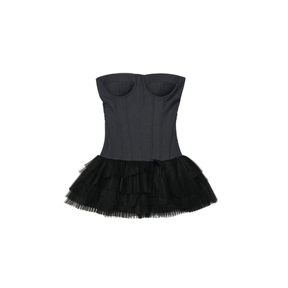 Fishbone Bandeau Tutu Skirt – Sexy High-Waisted Spring Essential