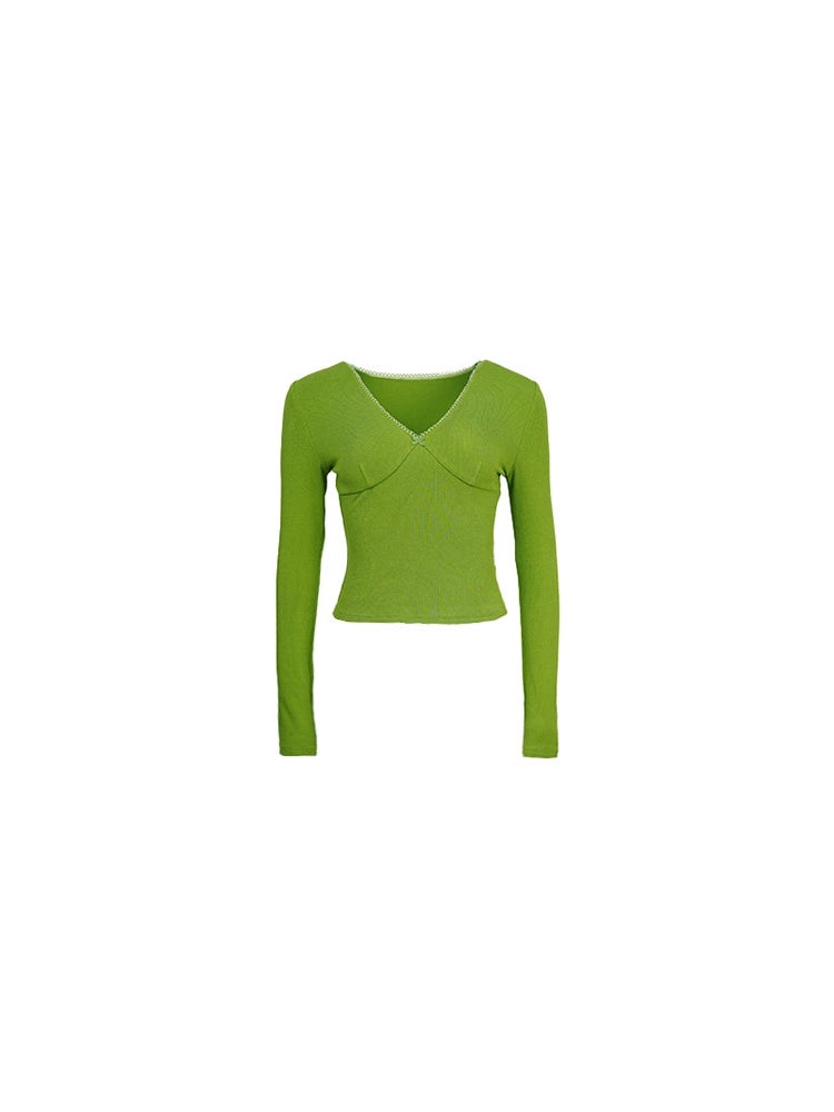 V-Neck Slim Base Knit Top – Double 11 Modern Minimalism