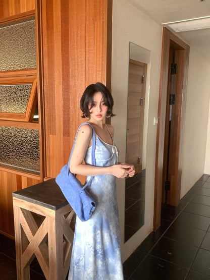Wind Sound Into Dream Lace-Up Slip Dress
