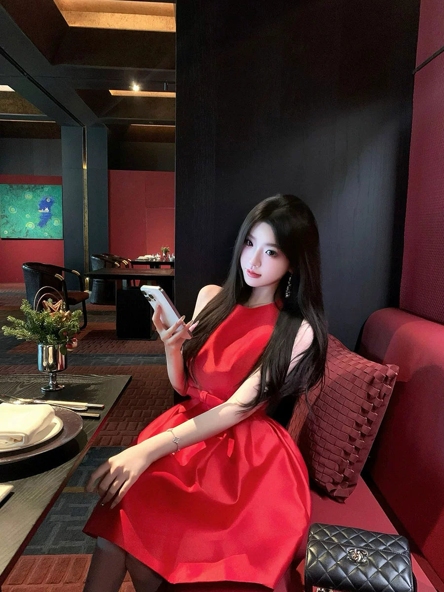 Red Princess Tutu Dress – New Year’s High-End Birthday Skirt