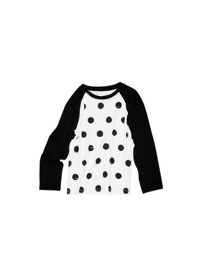 Polka Dot Raglan Sleeve Tee