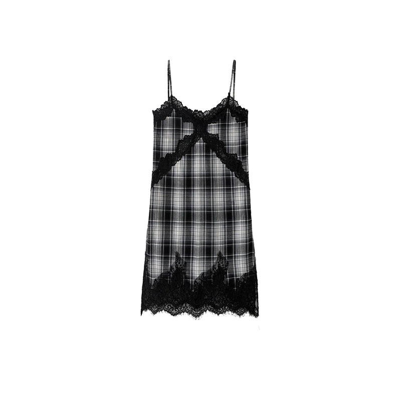 French Lace Cutout Nightdress – Layered Over Sheer Slip Dress