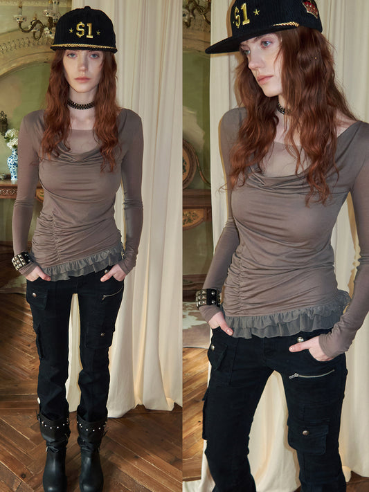 Mesh Patchwork Lace Top