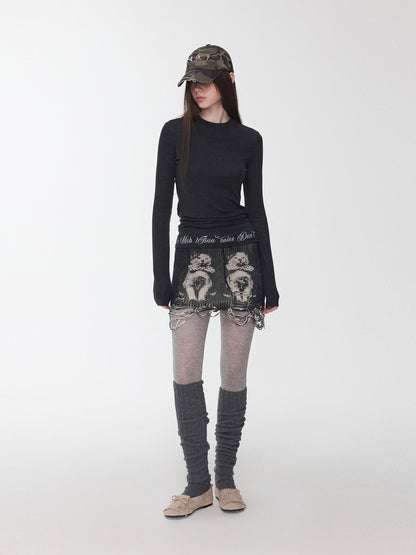 Sheer Long Sleeve Graphic Tee