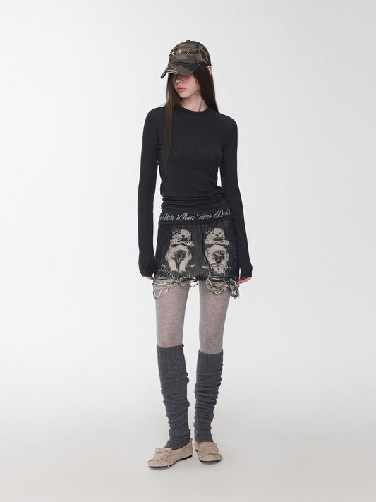 Sheer Long Sleeve Graphic Tee