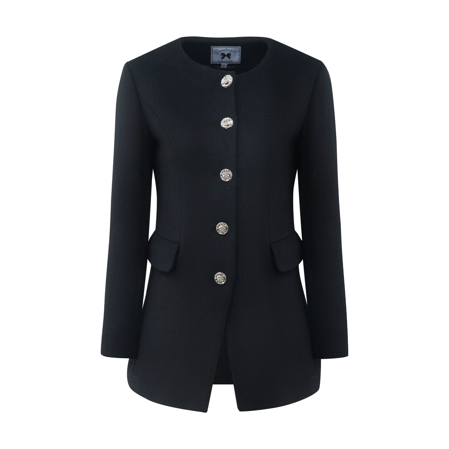 Black Fleece Wrap Coat