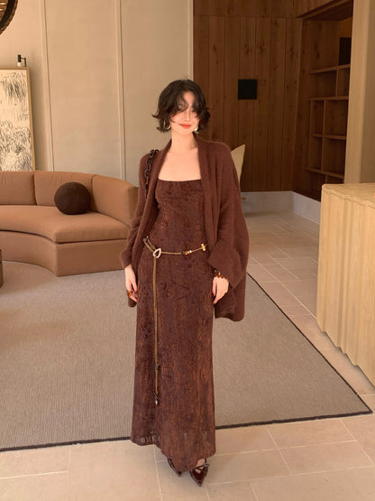 Moonlight over the Pond Rabbit Fur Blend Knit Cardigan – Hong Kong Retro Autumn Cozy Style