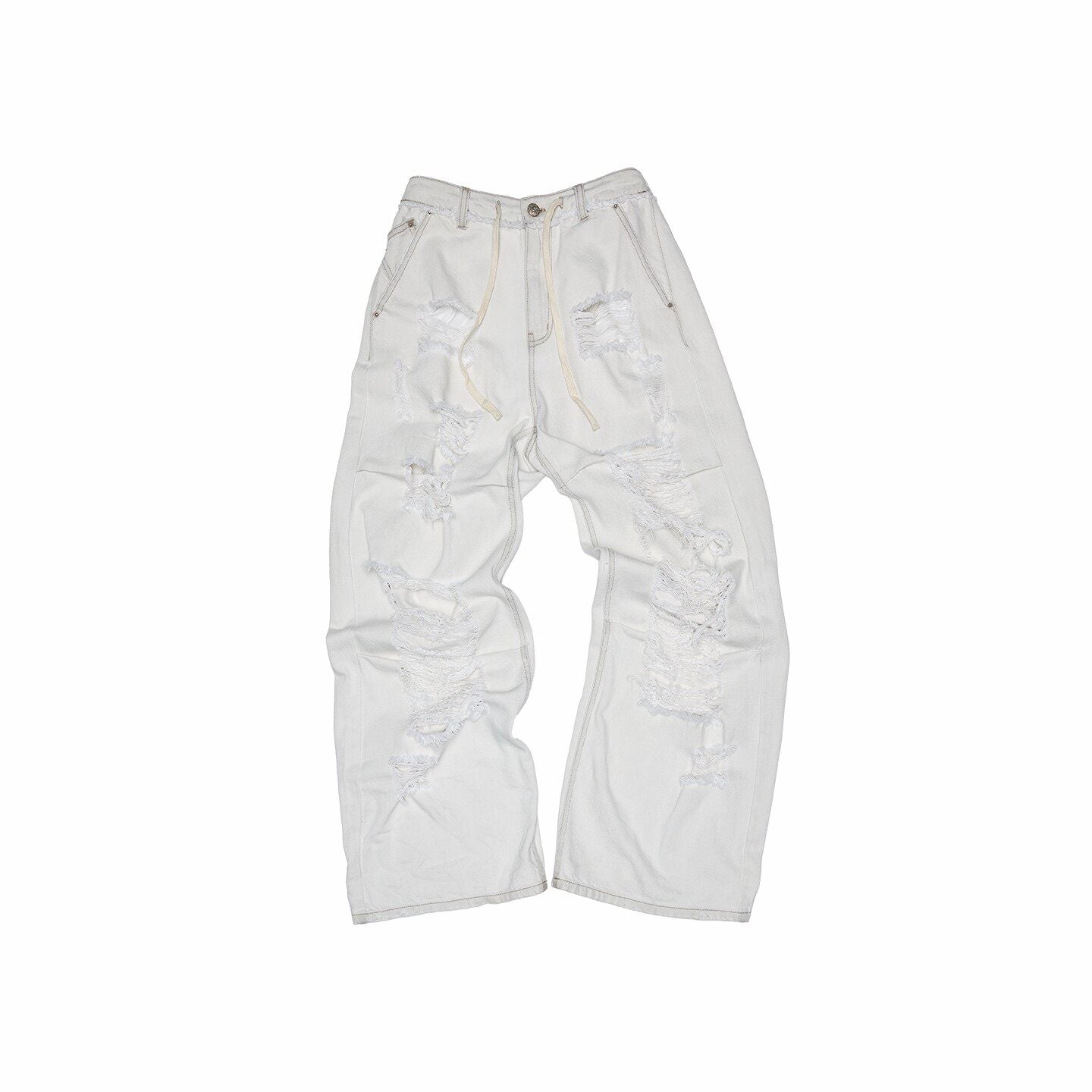 Washed Embroidered Wide-Leg Jeans