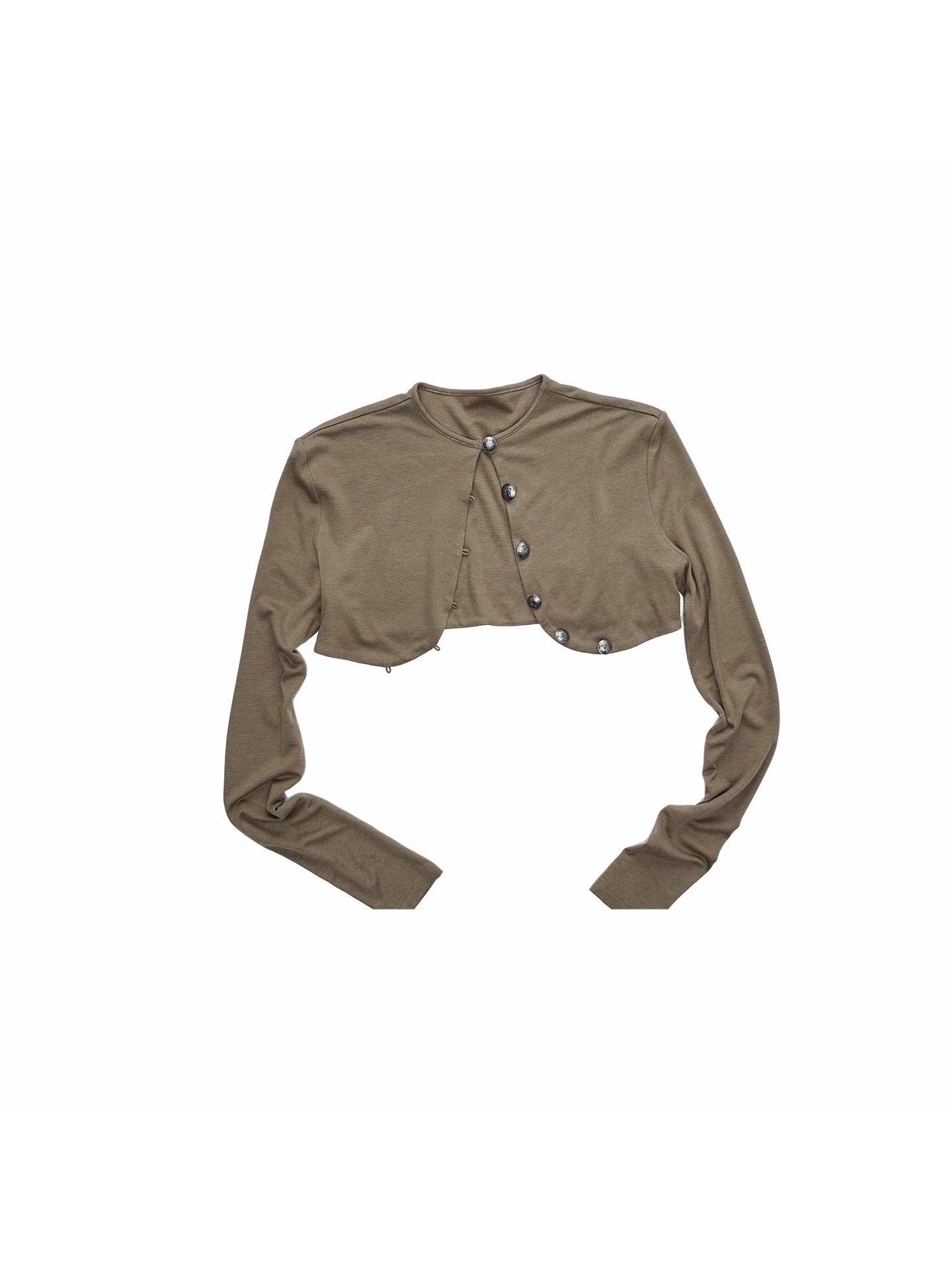[celebrity same style] court-style metal buckle short knitted shoulder women's light little coat