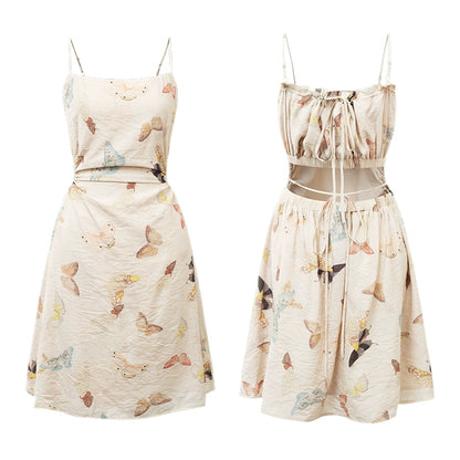 Butterfly Slim Strap Dress