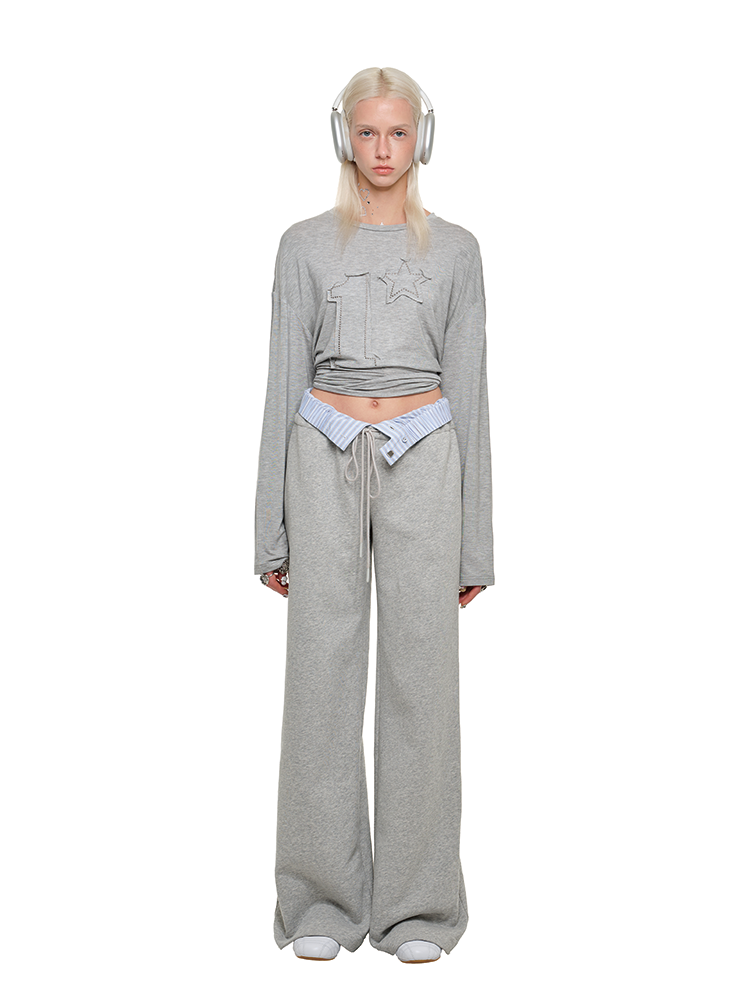 Studded Crew Neck Tee – Loose Fit Vintage Statement Top