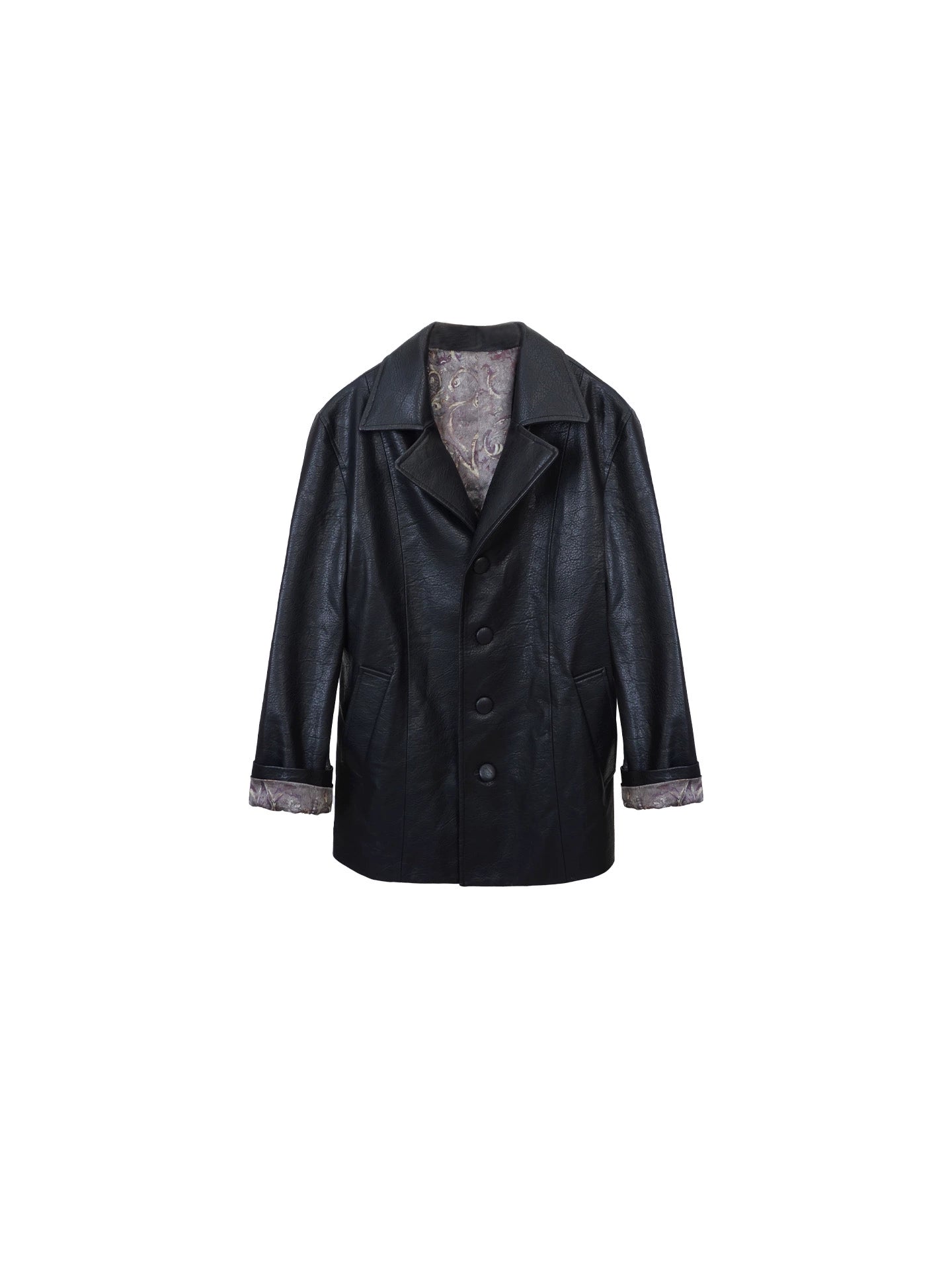 Eco-Leather Loose Silhouette Jacket – Hong Kong Retro Autumn Modern Look