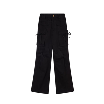 [Yuppie White Pants 2.0] Retro Mid-Waist Straight-Leg Wide-Leg Pants - Women's Work Style