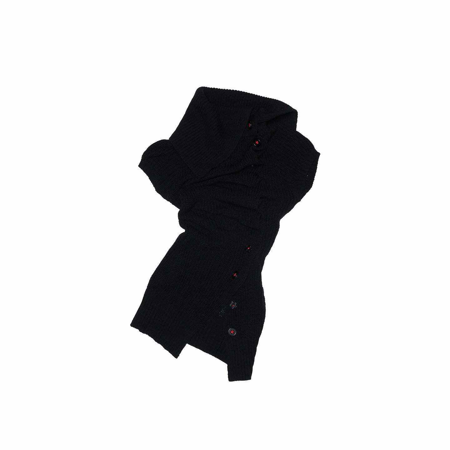 Asymmetric Turtleneck Knit Cardigan