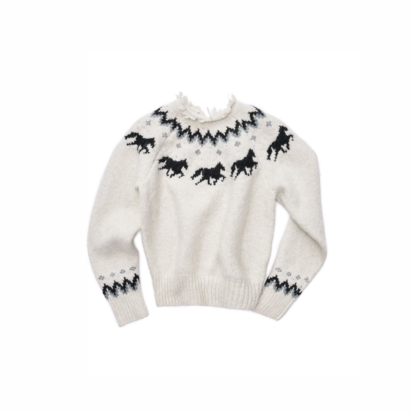 Fair Isle Pony Raglan Knit Sweater