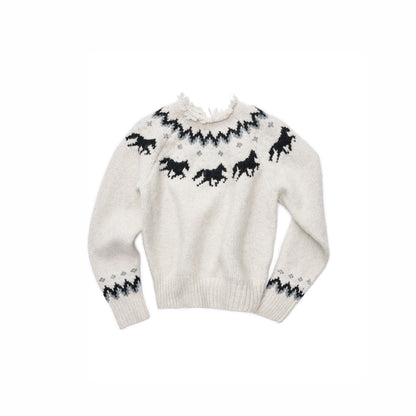 Fair Isle Pony Raglan Knit Sweater