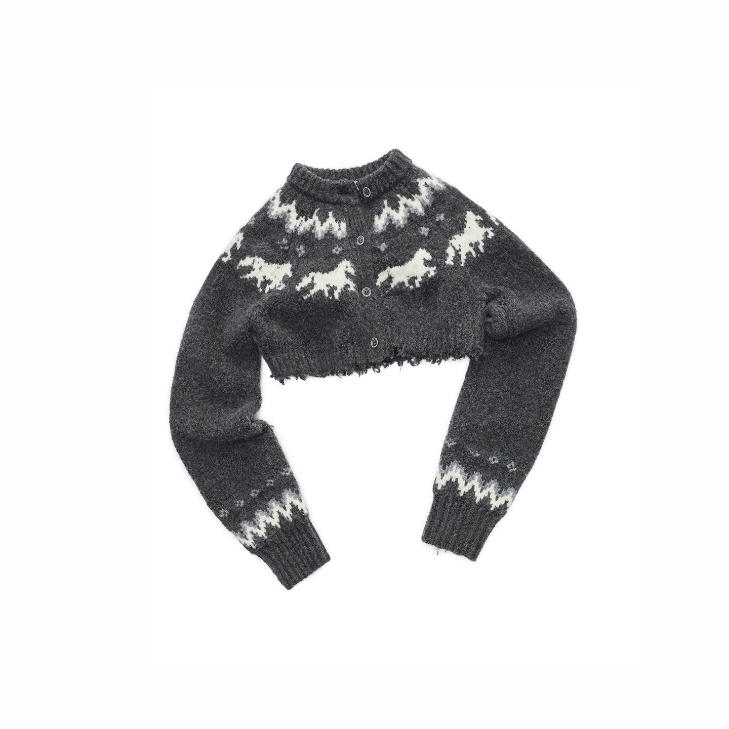 Fair Isle Pony Knit Cardigan & Shorts Set