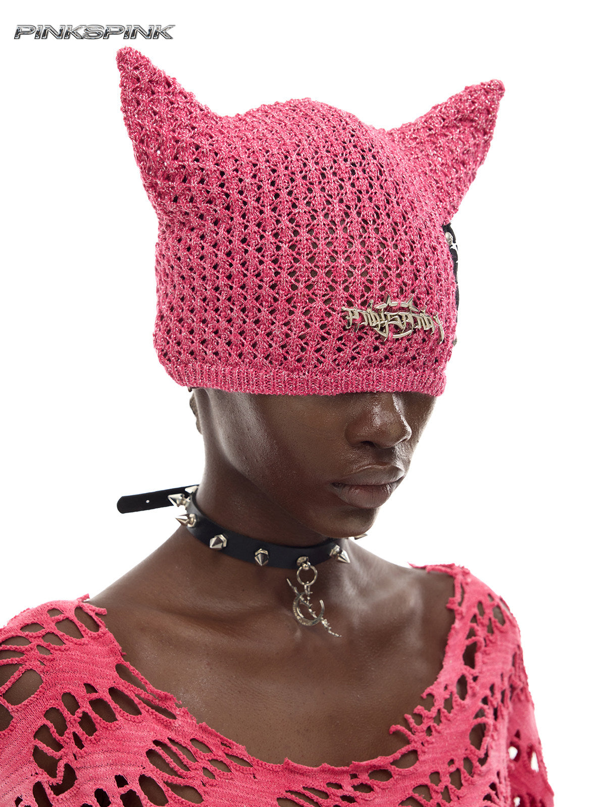 Cat-Ear Devil Knit Beanie – Unisex Y2K Punk Wool Hat