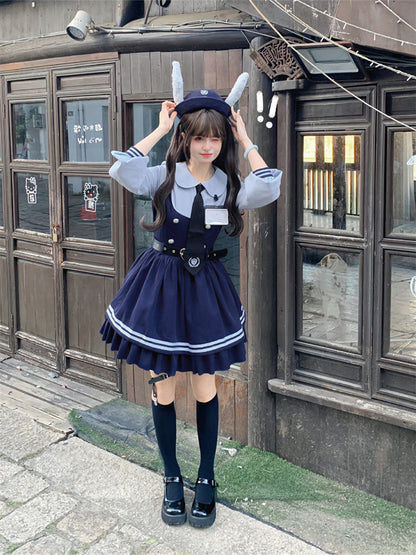 Rabbit Police Officer Academy Doll Collar Dress