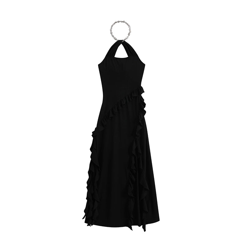 Yuan Lace Slim Fit Hanging Neck Dress