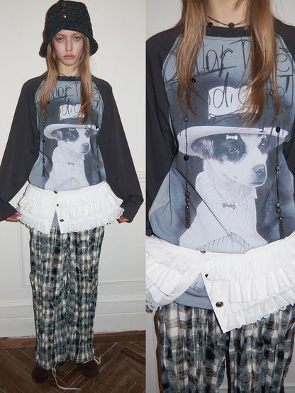 Cat & Dog Rhinestone Raglan Tee