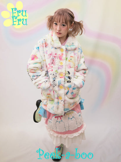 Printed Plush Winter Jacket | Dollhouse Cozy Coat