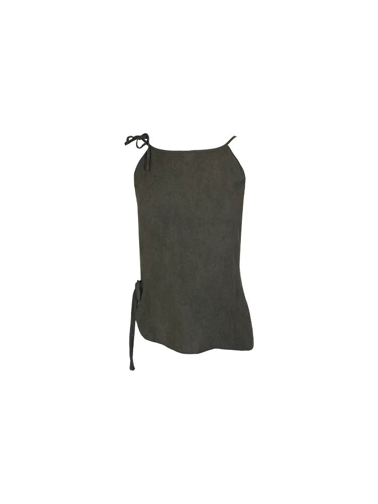 Lace-Up Irregular Hem Camisole