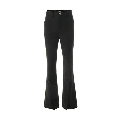 Structure Splice Suit légèrement épicé Pantalon de la jambe droite noire et slim