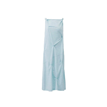 Original Design Pear Vortex One Line Neck Handmade Positioning Pleated Twisted Pleated Tank Top A-Line Dress