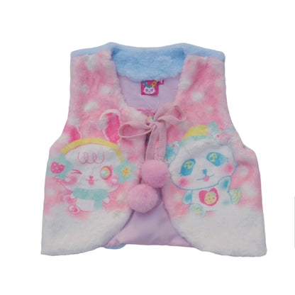 Pink Bunny Plush Lace-Up Vest | Kawaii Fairycore Top