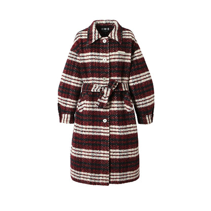 Casual Vintage Style Plaid Woolen Coat