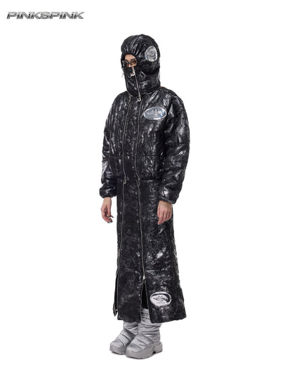 Space Black Silver Double-Zip Y2K Headgear – Electric Moon Unisex