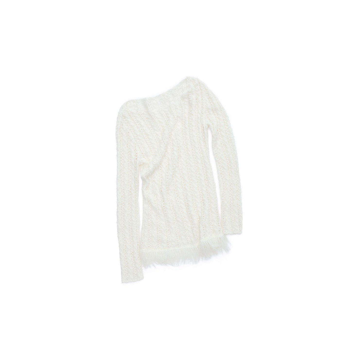Cable Knit Off-Shoulder Sweater