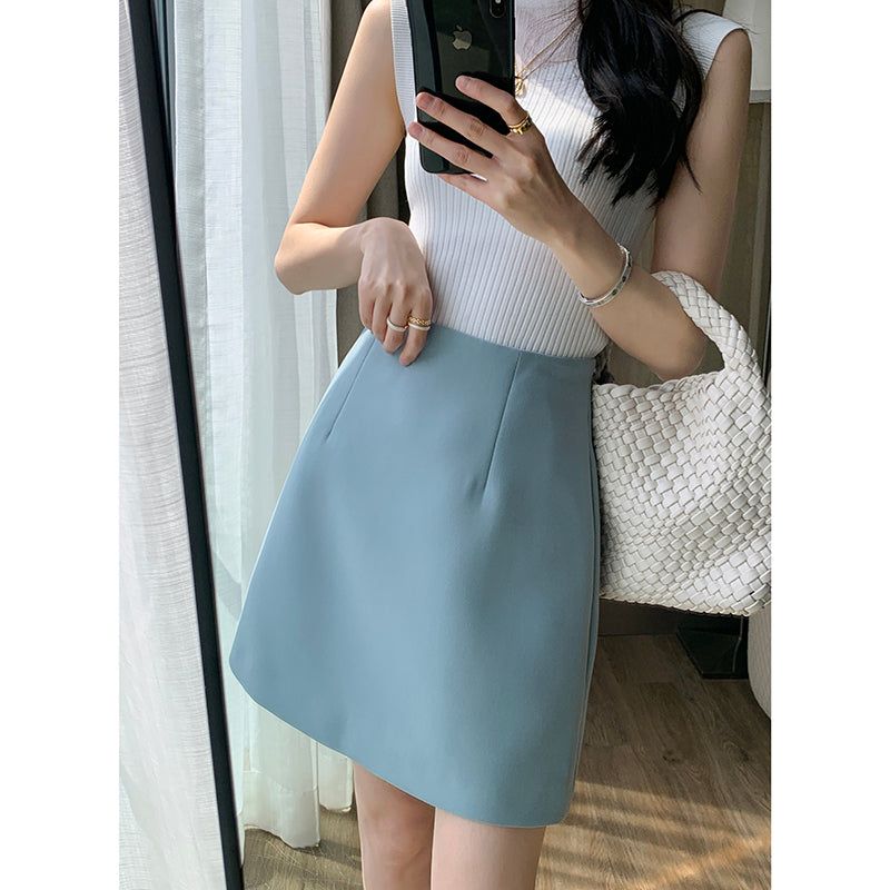 Blue Work Dress & Slim Skirt