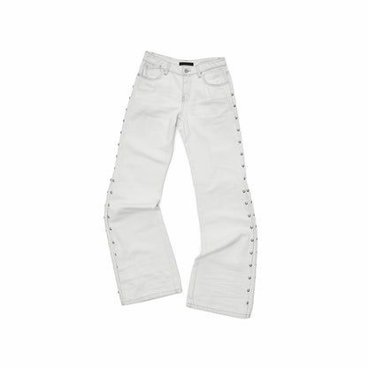 Studded Low-Rise Flared Jeans