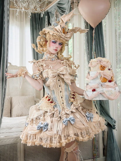 Milk Blue Rococo Cake Skirt | French Princess Maxi Skirt