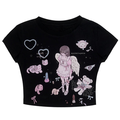 Angel Print Tight T-shirt