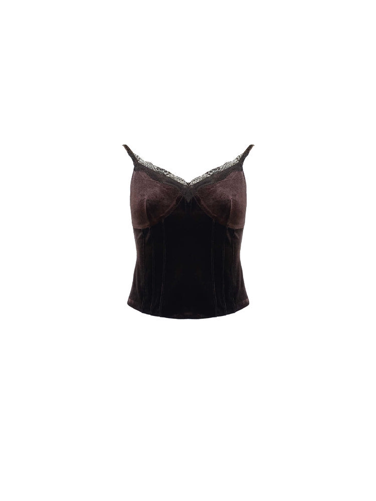 Night Banquet Whisper Lace Slip Base Top – Retro 2025 Fall/Winter Collection