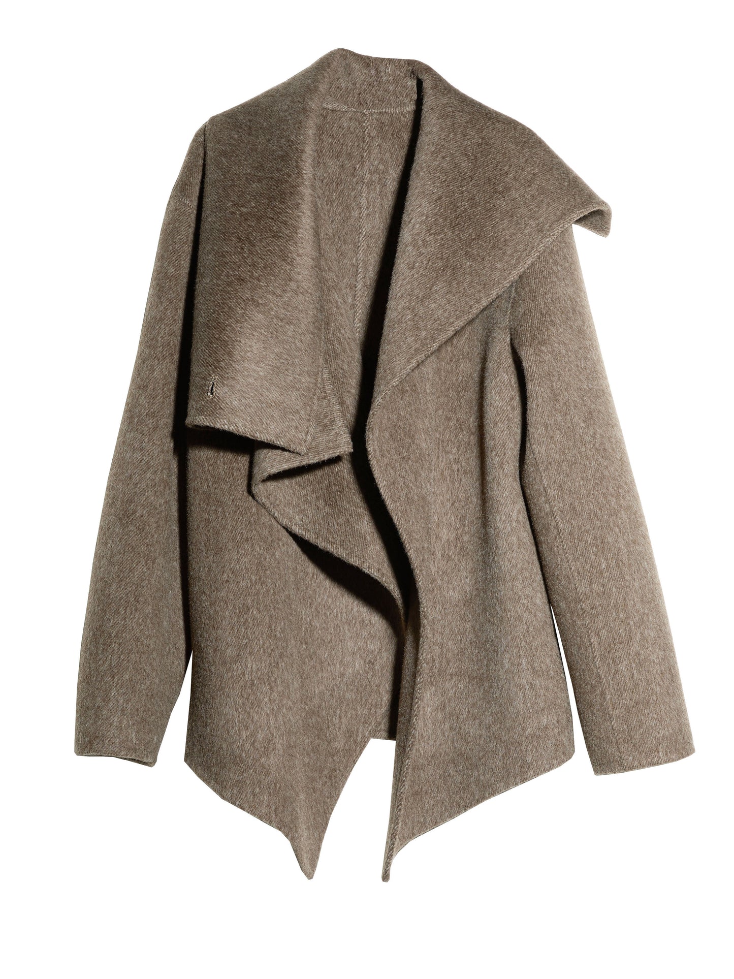 Handmade Double-Faced Wool Coat | Ebony Brown Belted Wrap Coat