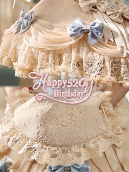 Milk Blue Rococo Cake Skirt | French Princess Maxi Skirt