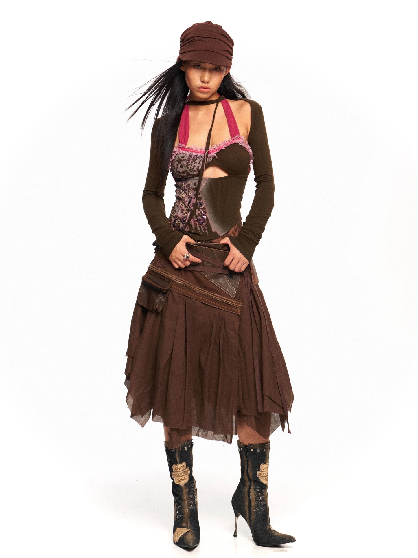 Beaded Knit Halterneck Top – Glam Embellished Look